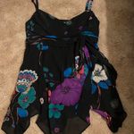 Bandolino  black floral asymmetrical tank top Photo 0
