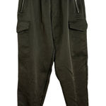 ZARA  Pants Green Casual Pull On Cargo Satin Joggers Size Women's Small Photo 0