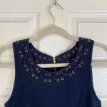 Anthropologie Leifnotes Navy Blue Corset Laced Dress Size XS Office Photo 3