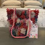 NWT Colorful Beaded Fringe Pearl Rainbow Multicolor Bag Photo 0