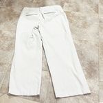 Ann Taylor  Jacquard Straight Leg Capri Pants Mid Rise Solid White Size 2 Photo 2