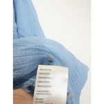 Free People  Cardiff Oversized Top Size XL Blue Waffle Knit Boho Long Sleeve Photo 6