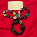 NWT Angela’s Designs 3 stretchy bracelets purple pink green beads & shells Purple Photo 1