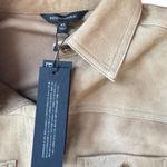 Banana Republic  Suede Button Front Trucker Jacket Tan XS Genuine Goat Suede NWT Photo 2