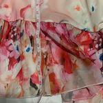 SheIn Pink long dress with floral bottom. Never worn. . Size small Photo 3