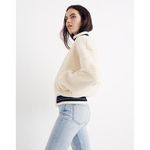 Madewell Sherpa Varsity Bomber Jacket in Ivory | Size XS Photo 1