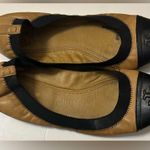 Tory Burch  Tan and Black Leather Flats Photo 0