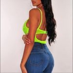 Neon Green Lace Bodysuit Sheer Mesh Bustier Thong One Piece NWT Photo 3