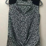 Apt. 9 Leopard Print‎ Black/Silver Top w/front twist Sz XS Photo 0