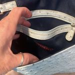 Merona  light blue faux ostrich look crossbody envelope bag removable strap EUC Photo 7