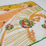 Vintage 60s Floral Chiffon Square Scarf Wraps Photo 2