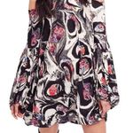 Free People Tunic Mini Dress XS Drift Away Cold Shoulder Balloon Sleeves Boho Photo 0