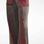Sage + Fig Grunge Patch Plaid Wide Photo 0
