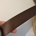 American Eagle AE Brown Worn in Genuine Leather Round Crystal Stone Buckle Belt Size Large Photo 5