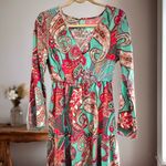 Cupshe  Resort Dress Bell Sleeve Coastal Paisley Midi Beach Sz Women’s Small NWT Photo 3