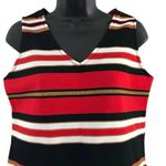 Avon Fashions Large Sleeveless Tank, White Black Red Gold Tank Top, 70s Tank Top Photo 3