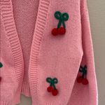 Katydid Pink Cherry Embroidered Cardigan Size M Photo 3