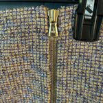 J.Crew Like New (NWOT)  Metallic Tweed Skirt w/ Front Gold Zipper, Sz 8 Photo 1