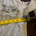 noble u light blue denim cropped tied elbow sleeve shirt M Photo 8