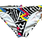 OP NWT Womens  Neon Retro Animal Print Bikini Swim Bottoms - Sz S 3/5 Photo 0