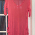 New York & Co. pink Tunic Top 3/4 sleeves shirt w pockets NWT woman’s Medium Photo 0