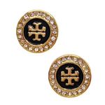 Tory Burch NWOT Black Enamaled Logo Stud Earrings Photo 1