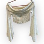 By Together  Off-Shoulder Bell Sleeve Crop Top | Ivory Lace | Size M | NWT Photo 1