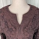Coldwater Creek Vintage Y2K Lace Top Size Small Chocolate Brown Fairy Grunge Photo 2