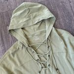 Aerie  Sunday Soft Lace Up Oversized Hooded Light Sweatshirt Photo 3