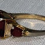 Unique Vintage Vintage Amethyst And CZ In GEP Yellow Gold Ring And 18” Necklace & Ring Size 8 Photo 7