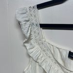 Avenue Cream Sleeveless Ruffled Blouse Photo 3