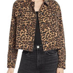 Aqua‎ Bloomingdale's Cheetah Leopard Animal Print Denim Jacket EUC Size XS Photo 0