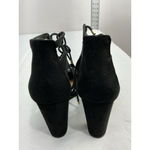 Womans Christian Siriano Ankle shoe 6.5 Black Strappy Tie Block Heel Photo 4