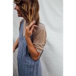 đź’•FRESH LAUNDRYđź’• 100% Linen Cropped Wide Leg Jumpsuit Blue Large *Flawed* NWOT Photo 15