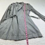Theonne Striped Gray and Black Trench Coat Size M Size M Photo 3