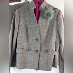 Union Made 4 Wool Gray Plaid Skirt Blazer Suit Photo 3