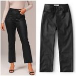Abercrombie & Fitch  Curve Love Ankle Straight High Rise Coated Jeans Black 25/0 Photo 1