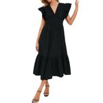 Tuckernuck Black Sutton Flutter Sleeve Maxi Dress Small Photo 2