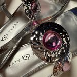 Katy Perry  Collections Metallic Silver Sandals Pink canoe stone square toe 10/40 Photo 7