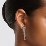 Christian Dior Dior PETIT CD TREASURE EARRINGS Silver-Finish Metal and Silver-Tone Crystals Photo 2