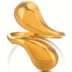 Bold Gold Water Drop Adjustable Statement Ring – Modern Sculptural Design Photo 0