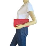 REED KRAKOFF BERRY RED LEATHER CLUTCH WITH DUST BAG Pink Photo 11