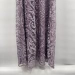 Anthropologie Floral Lace Overlay Embroidered Metallic Sleeveless V-Neck Maxi Dress Purple Photo 7