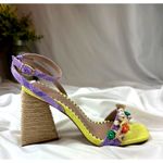 Betsey Johnson Karsyn Nautical Raffia Sandal Lime Multi 9.5 Photo 6