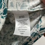 Talbots Green and White Sleeveless Ruched Blouse with Plunge V-Neck Photo 4