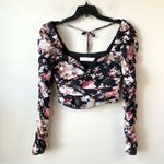 ASTR ‎ The Label Erica Floral Mesh Top Black S Photo 3