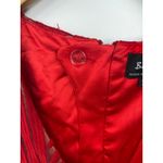 Bardot  Embroidered Lace Mesh Lipstick Red Sleeveless V-Neck‎ Cocktail Dress 6 Photo 7