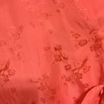 Vintage 50s Dynasty Hong Kong Silk Jacquard Peach Dressing Gown Robe Hostess Med Orange Photo 8