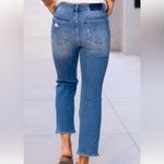 RISEN women’s size 7/28 button fly jeans favorite day mid rise cropped flare Blue Photo 2