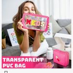 Hillban 2 Pcs Medicine Bag Chenille Letter Bag Preppy Clear Makeup Meds Pink Photo 4